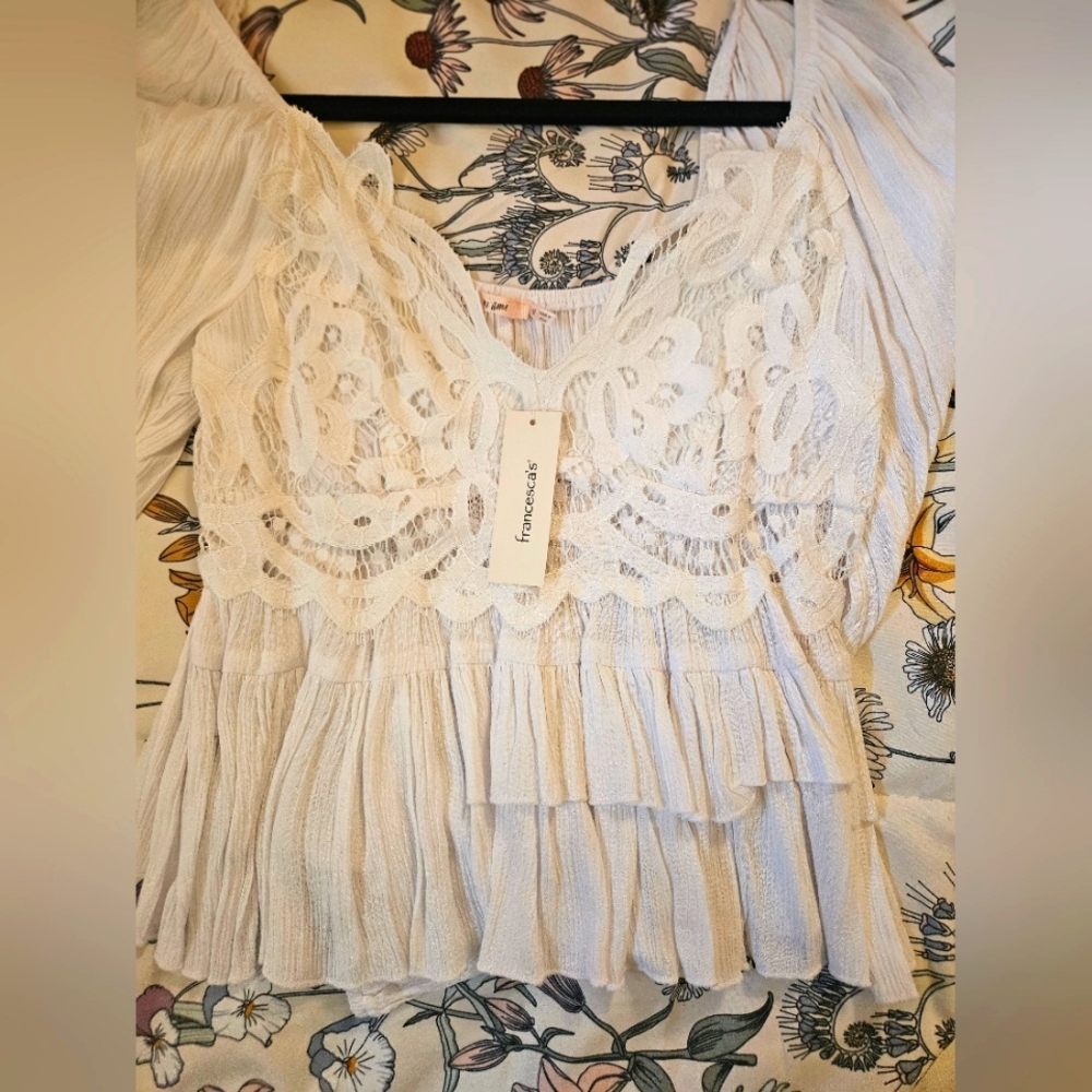COPY - Francesca's White Western Shirt